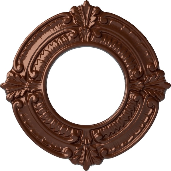 Ekena Millwork Benson Ceiling Medallion (Fits Canopies up to 4 1/8"), 9"OD x 4 1/8"ID x 5/8"P, Copper Penny CM09BNCPS - main